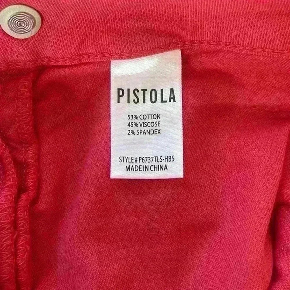 Pistola Erin High Rise Utility Crop Straight Leg Pant Hibiscus Size 33 Women NWT - Picture 8 of 8